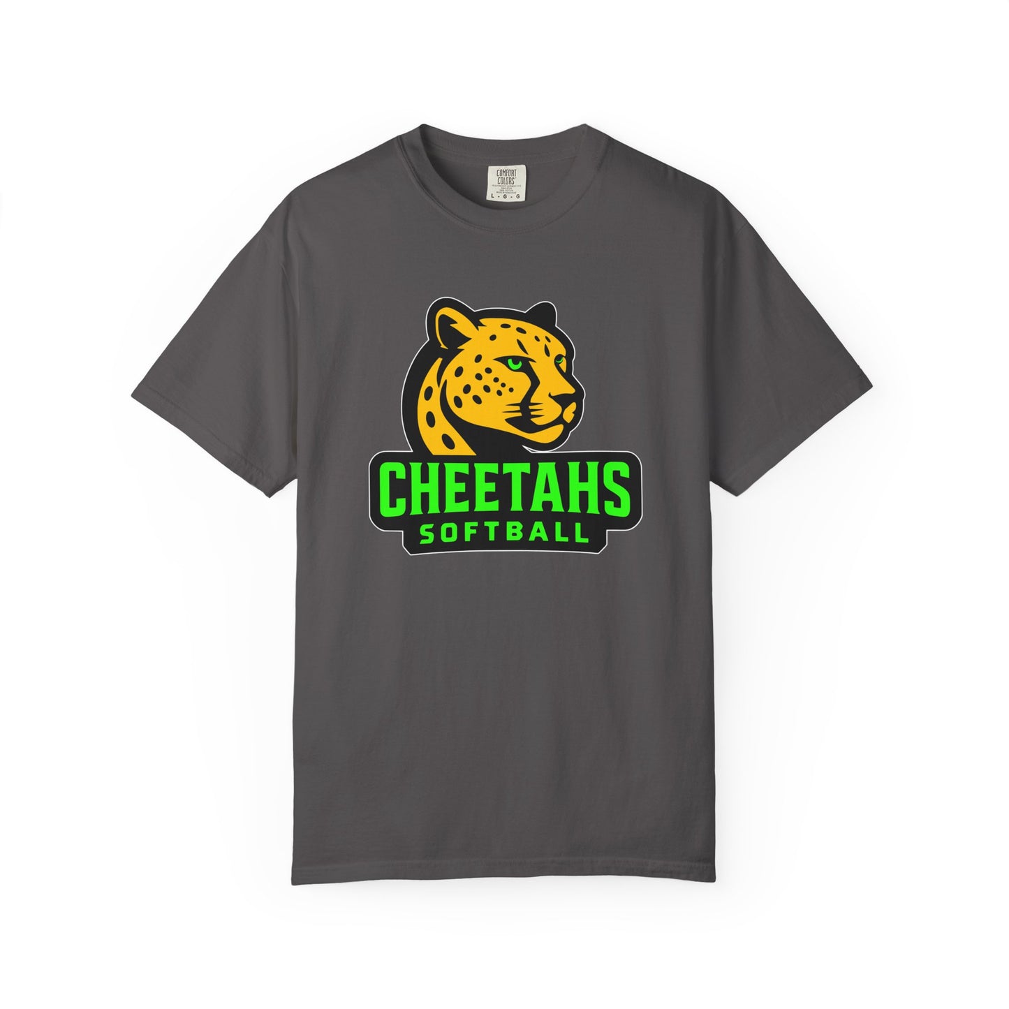 Cheetahs Softball Comfort Colors T-Shirt | Unisex Garment-Dyed Spirit Wear, Team Pride, Free Shipping