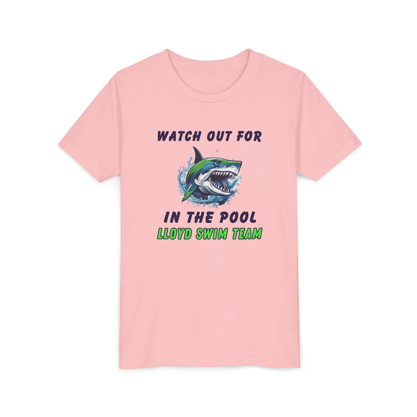 Youth T-Shirt - Watch Out for Sharks - Lloyd Swim Team