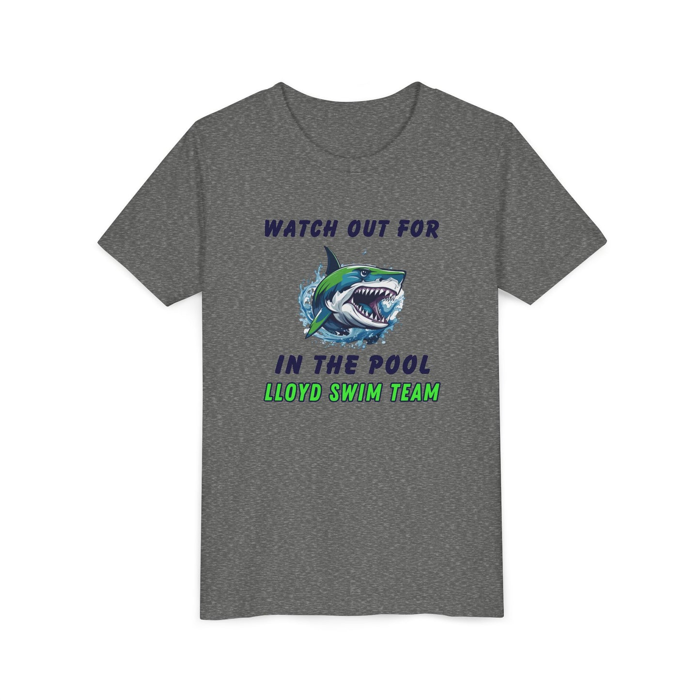 Youth T-Shirt - Watch Out for Sharks - Lloyd Swim Team