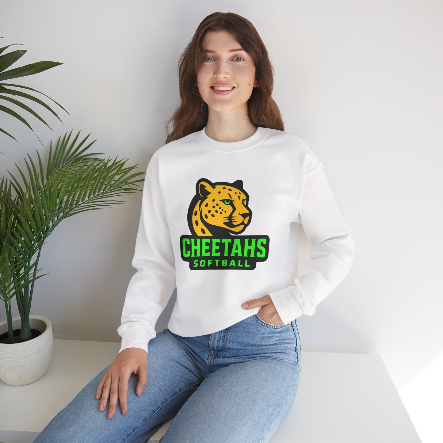 Cheetahs Softball Crewneck Sweatshirt | Unisex Spirit Wear, Cozy Game Day Gear, Free Shipping