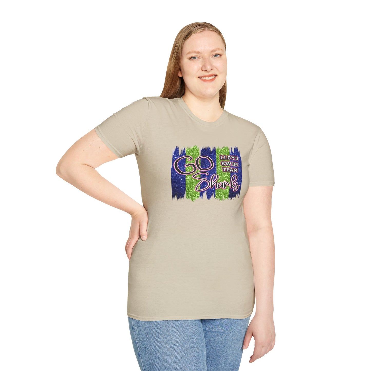 Adult Unisex T-Shirt - Go Sharks - Lloyd Swim Team