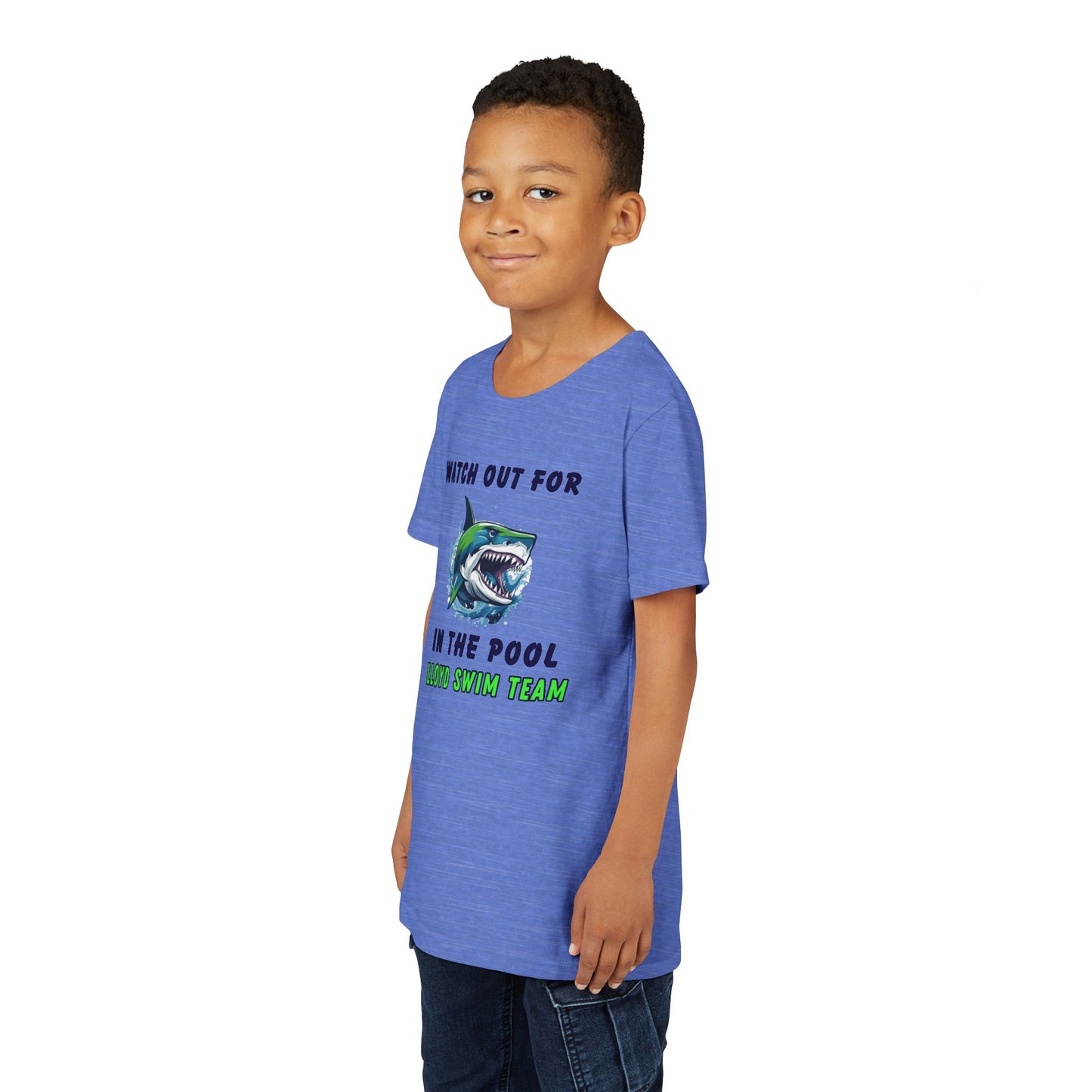 Youth T-Shirt - Watch Out for Sharks - Lloyd Swim Team