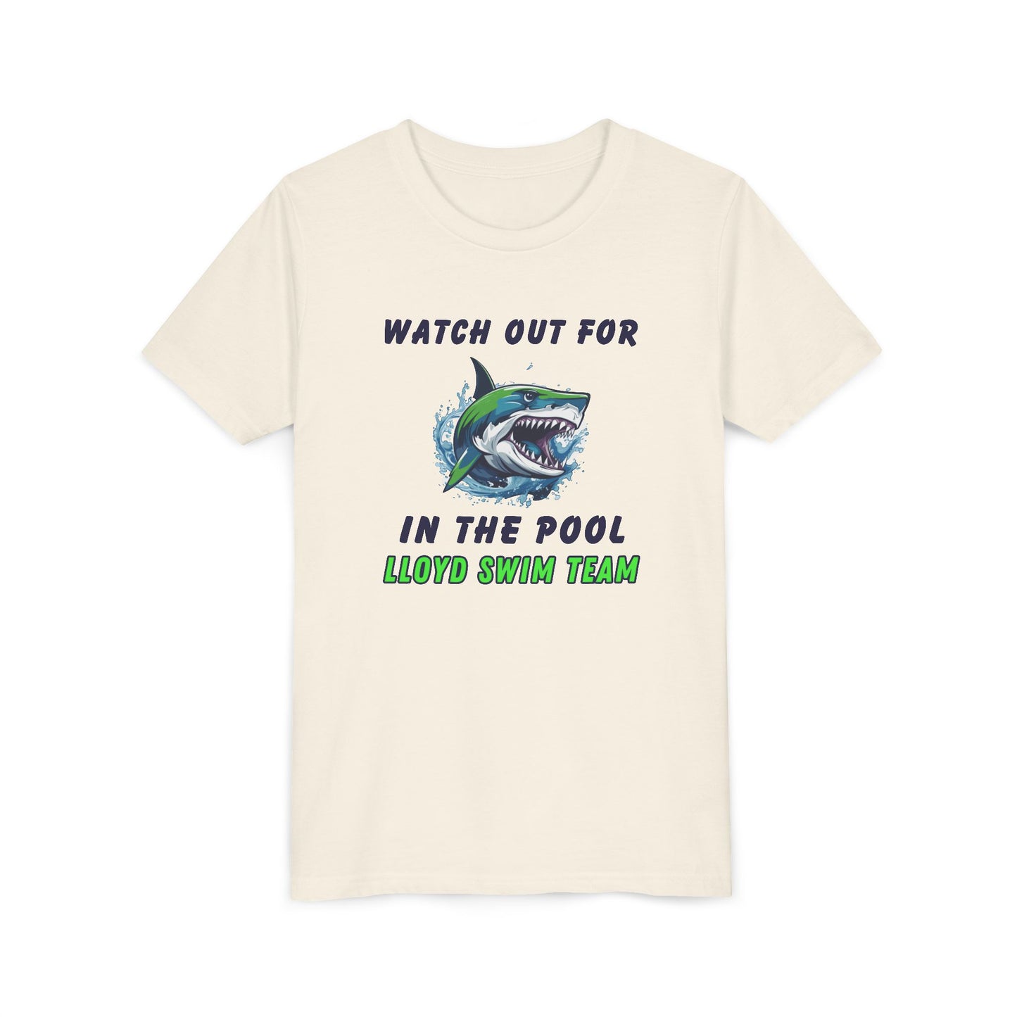 Youth T-Shirt - Watch Out for Sharks - Lloyd Swim Team