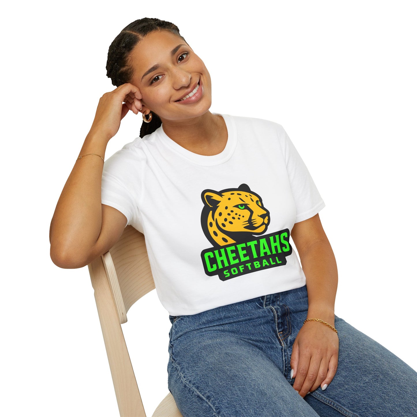 Cheetahs Softball Adult Unisex Softstyle T-Shirt | Casual Sports Apparel, Team Uniform, Gift for Athletes, Free Shipping
