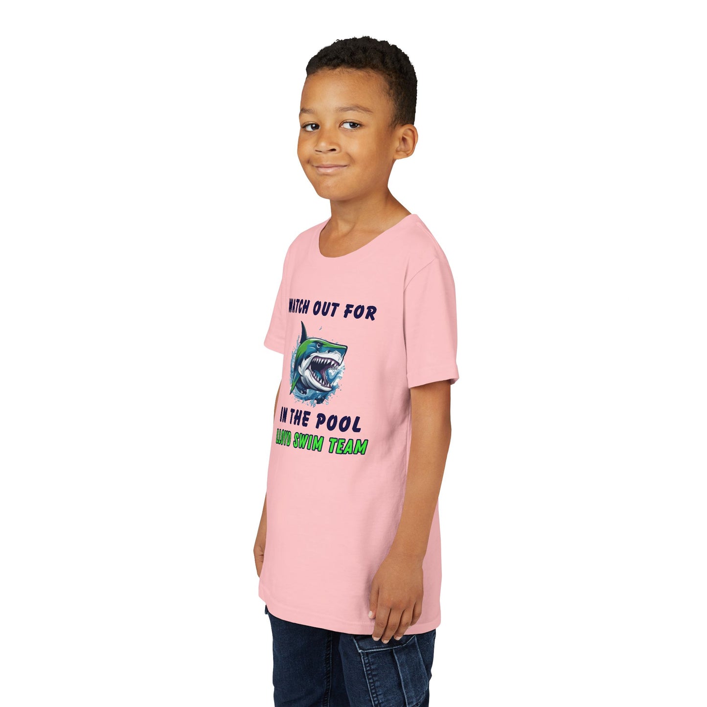 Youth T-Shirt - Watch Out for Sharks - Lloyd Swim Team