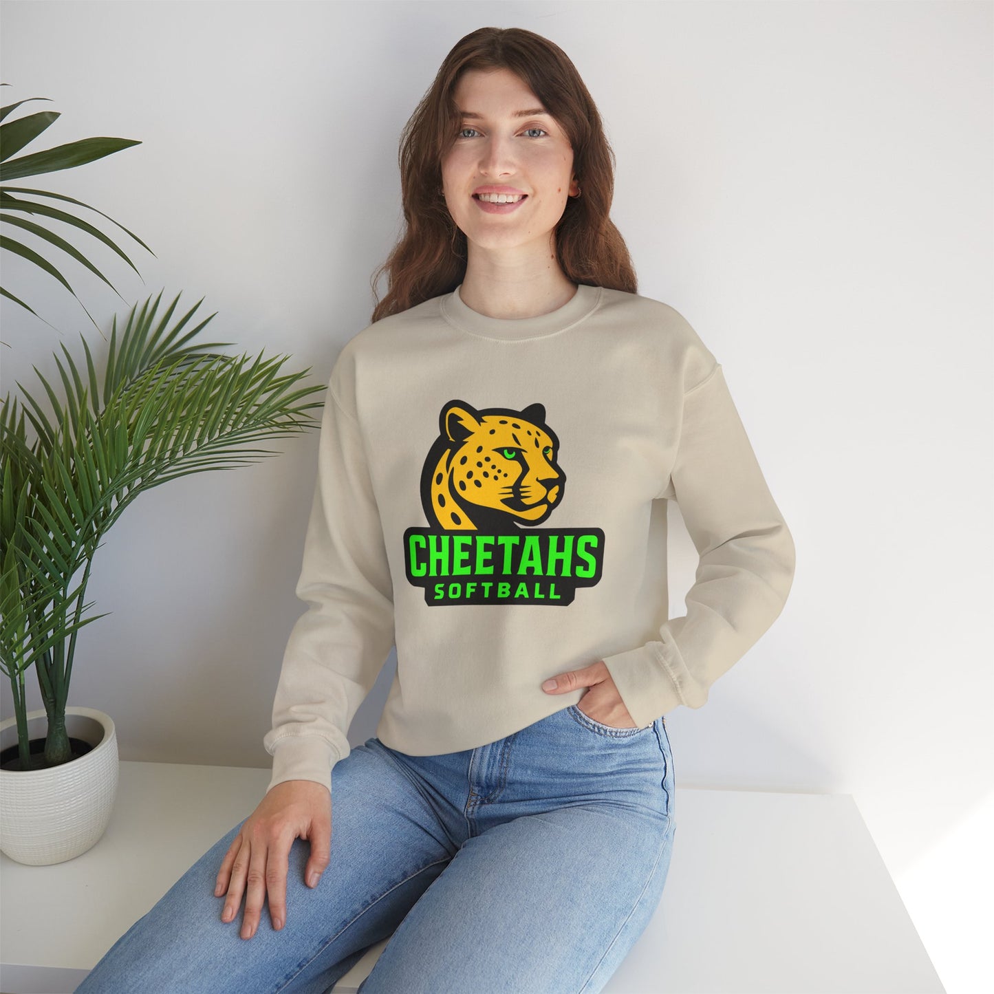 Cheetahs Softball Crewneck Sweatshirt | Unisex Spirit Wear, Cozy Game Day Gear, Free Shipping