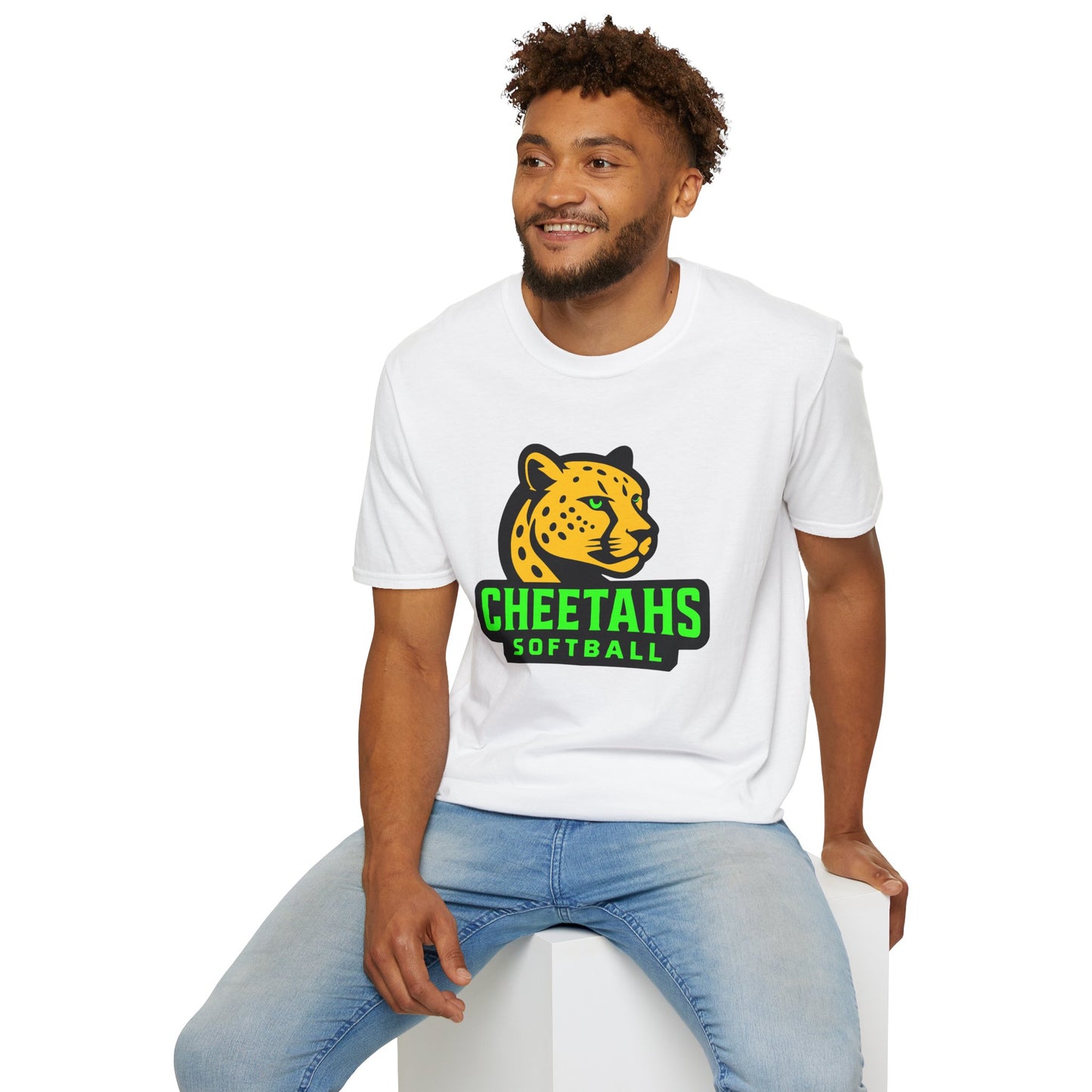 Cheetahs Softball Adult Unisex Softstyle T-Shirt | Casual Sports Apparel, Team Uniform, Gift for Athletes, Free Shipping