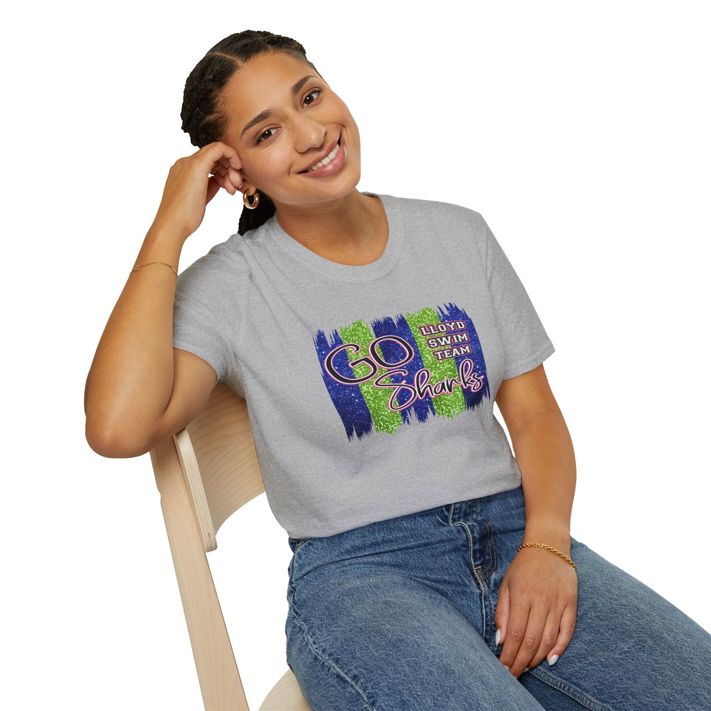 Adult Unisex T-Shirt - Go Sharks - Lloyd Swim Team