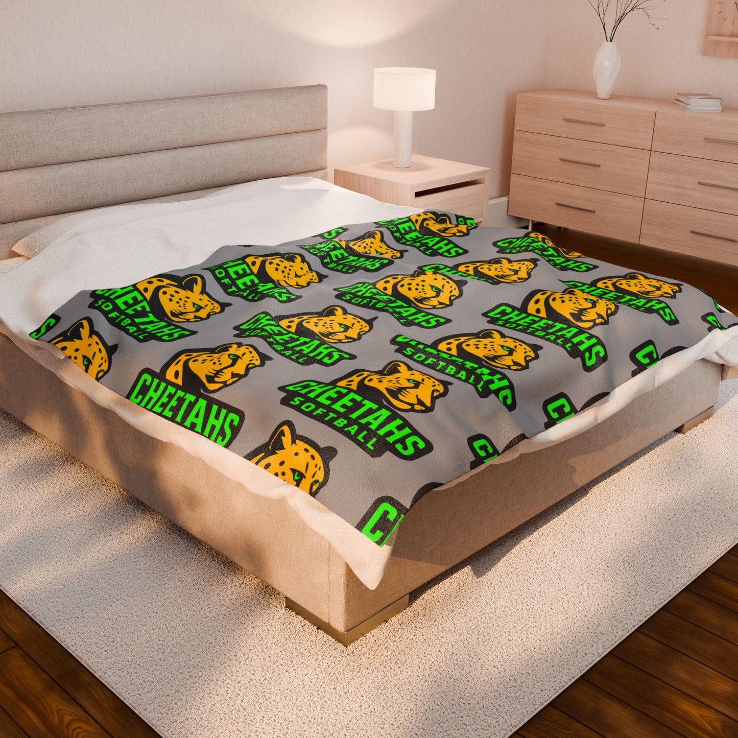Cheetahs Softball Plush Blanket | Cozy Spirit Wear Throw, Game Day Essential, Free Shipping