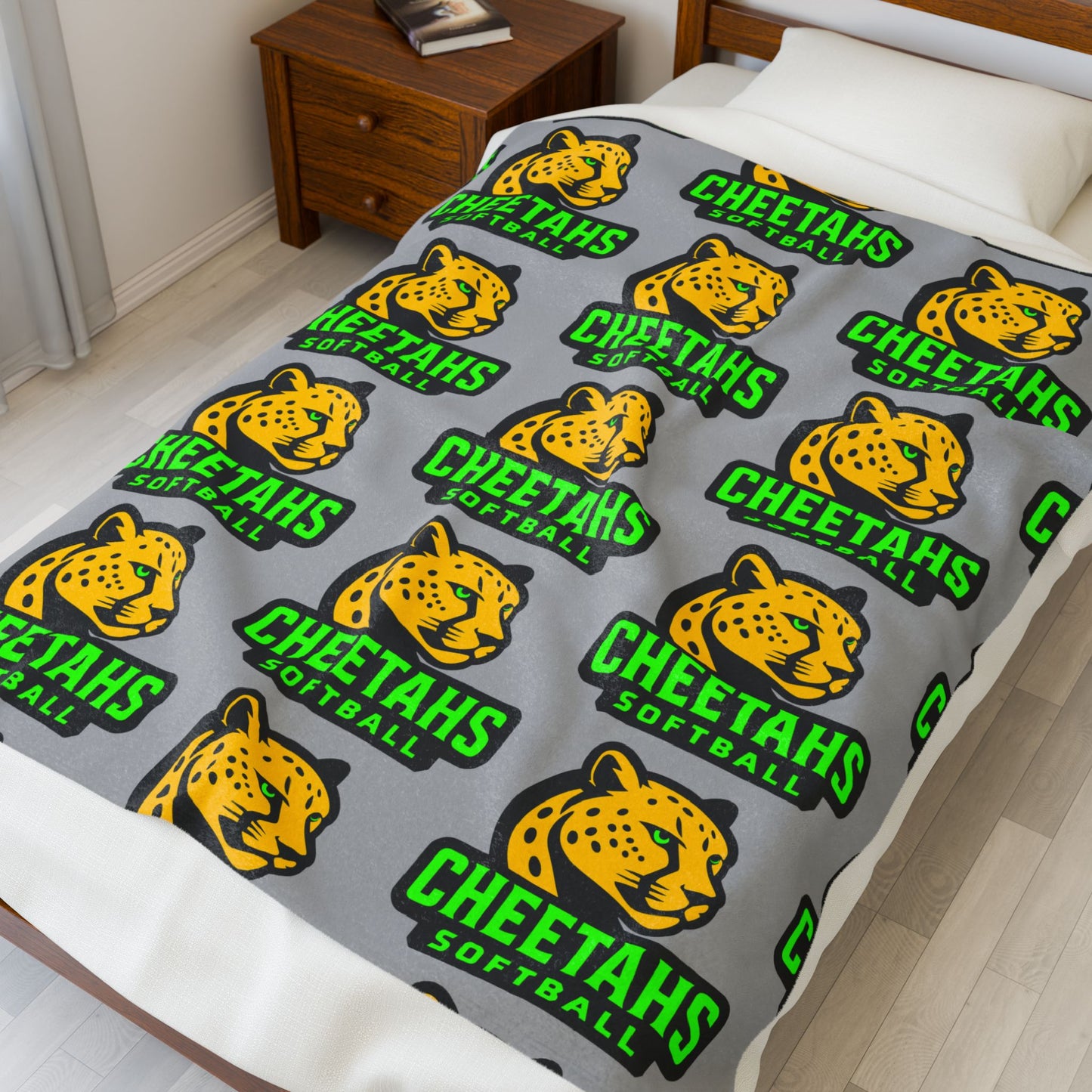 Cheetahs Softball Plush Blanket | Cozy Spirit Wear Throw, Game Day Essential, Free Shipping