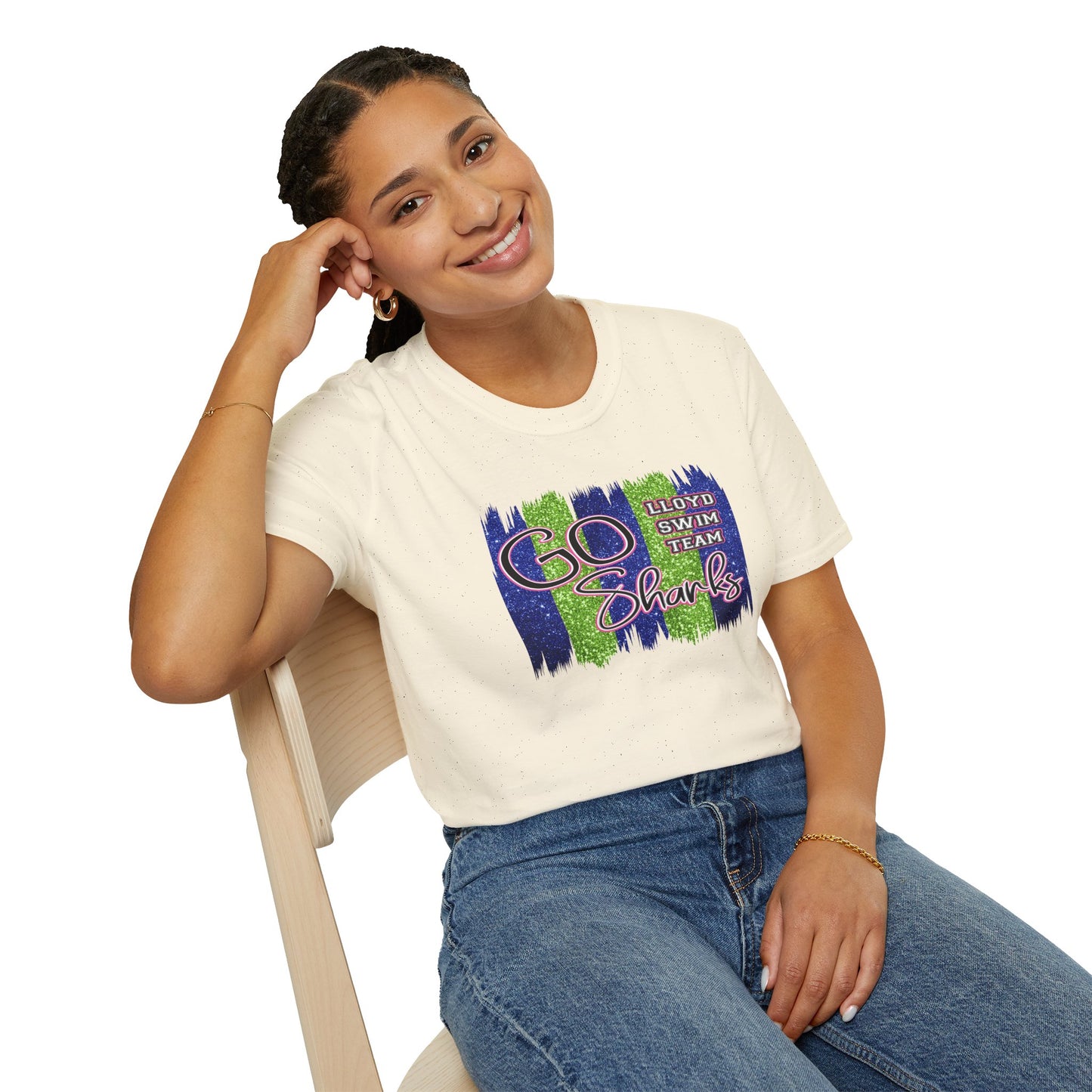 Adult Unisex T-Shirt - Go Sharks - Lloyd Swim Team