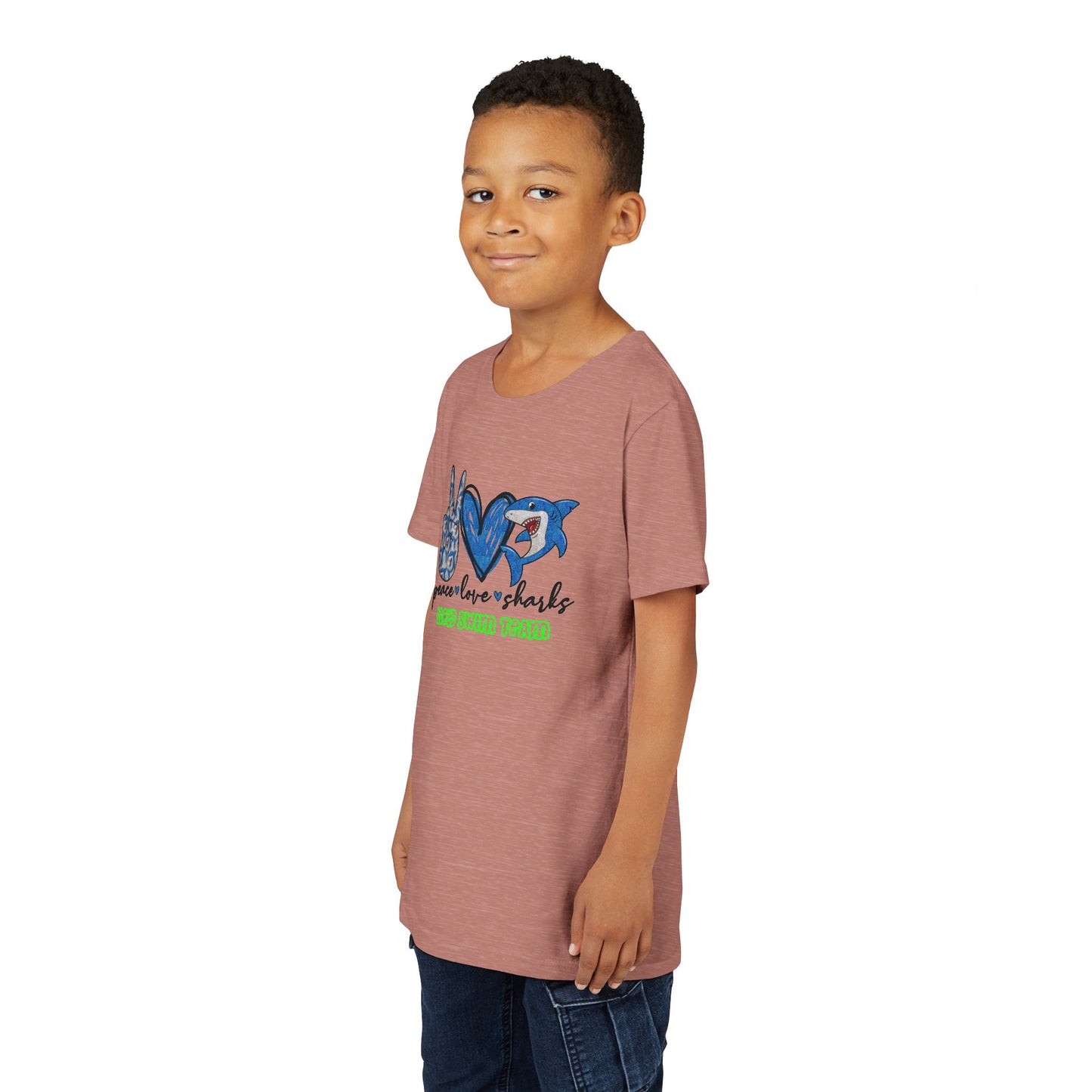 Youth T-Shirt - Peace, Love, Sharks - Lloyd Swim