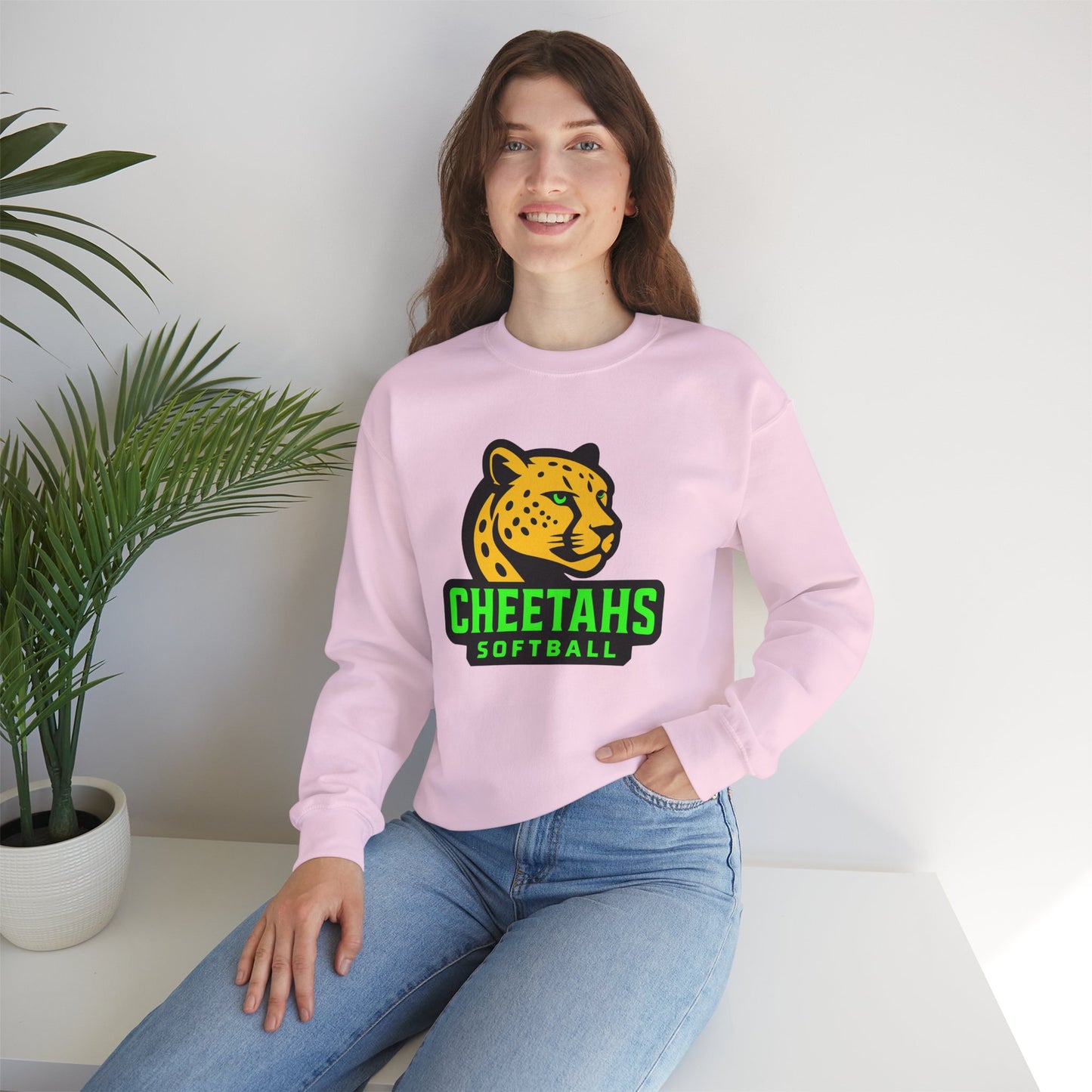 Cheetahs Softball Crewneck Sweatshirt | Unisex Spirit Wear, Cozy Game Day Gear, Free Shipping