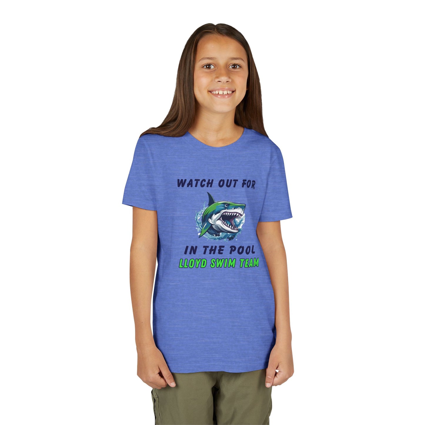 Youth T-Shirt - Watch Out for Sharks - Lloyd Swim Team