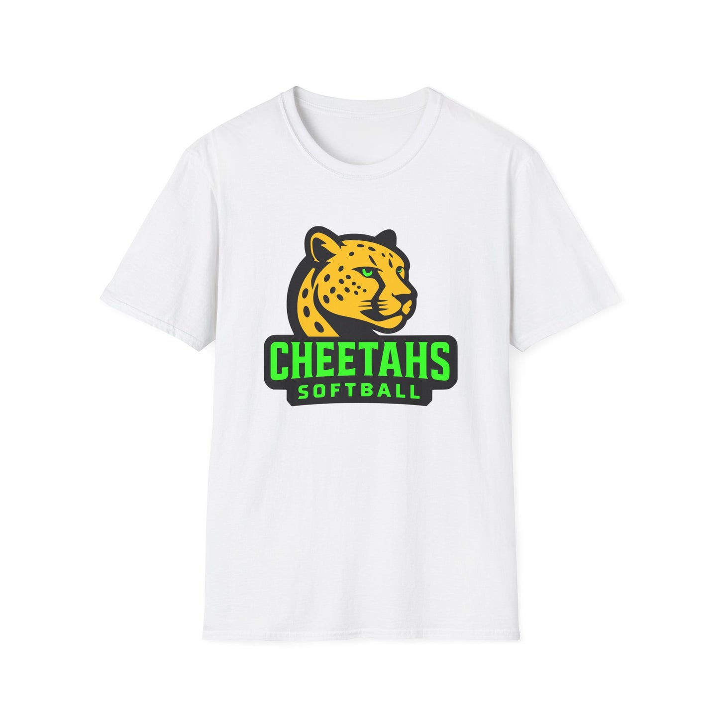 Cheetahs Softball Adult Unisex Softstyle T-Shirt | Casual Sports Apparel, Team Uniform, Gift for Athletes, Free Shipping