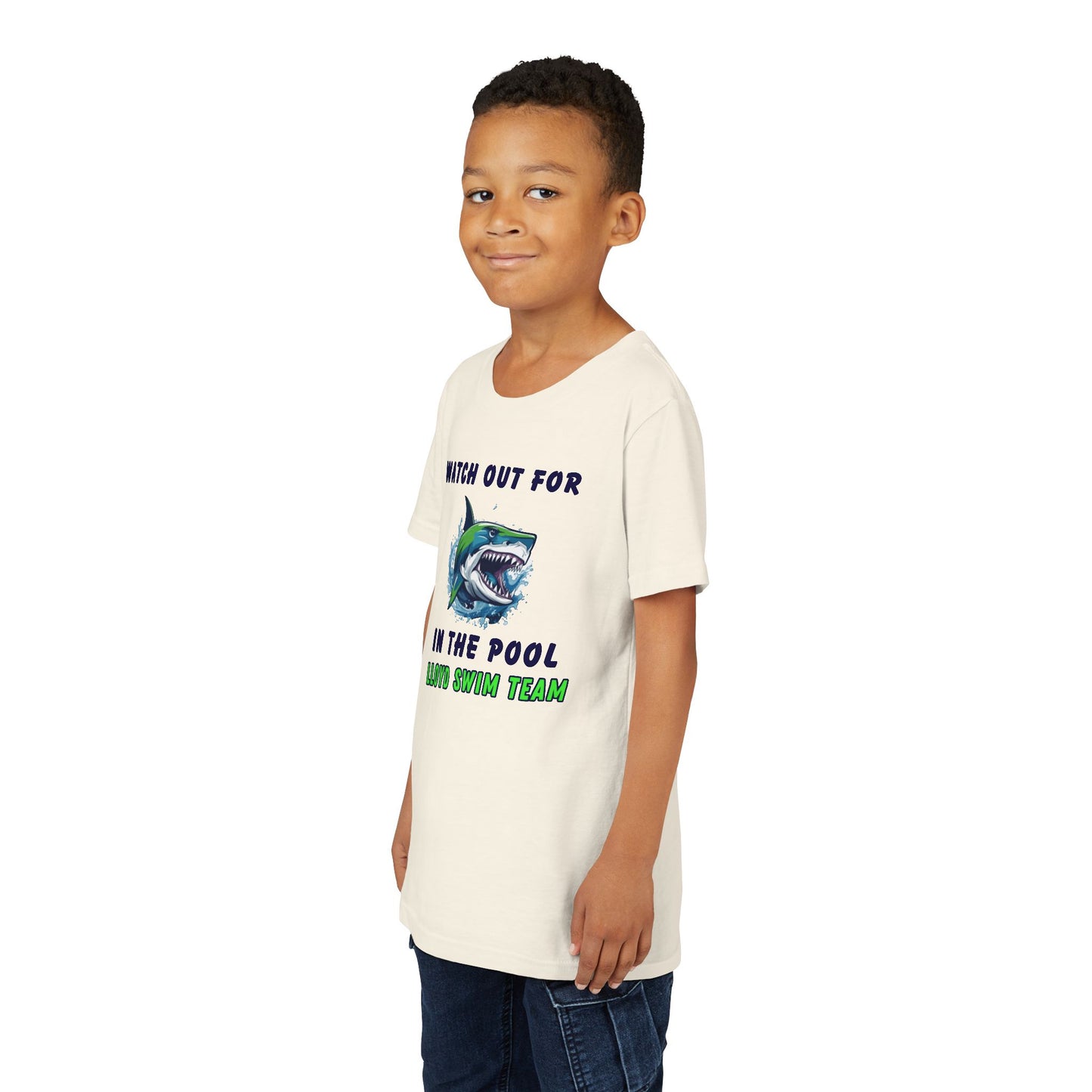 Youth T-Shirt - Watch Out for Sharks - Lloyd Swim Team
