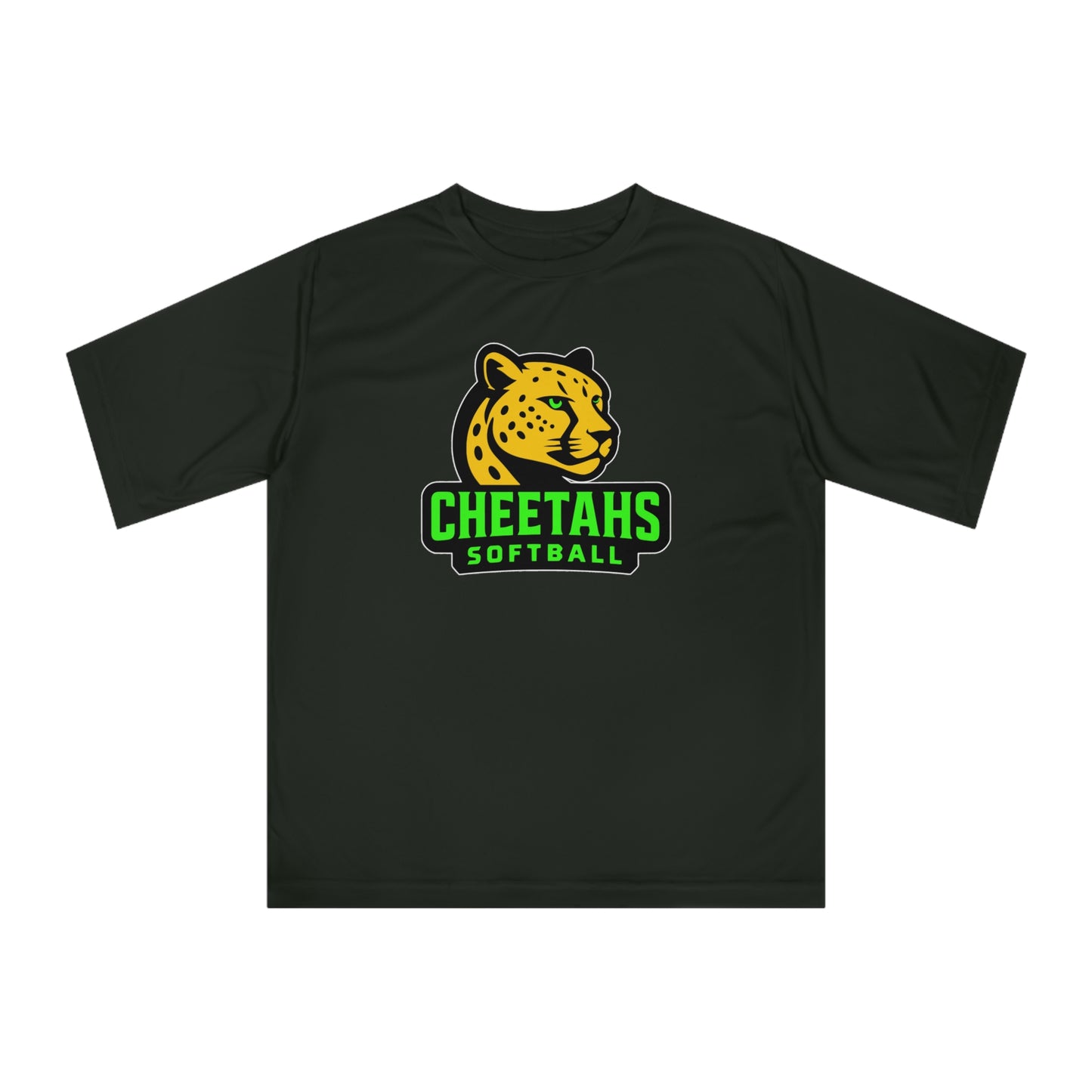 Cheetahs Softball Performance Tee – Black - Moisture-Wicking, UPF Protection, Free Shipping