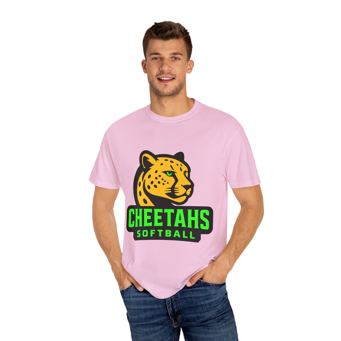 Cheetahs Softball Comfort Colors T-Shirt | Unisex Garment-Dyed Spirit Wear, Team Pride, Free Shipping