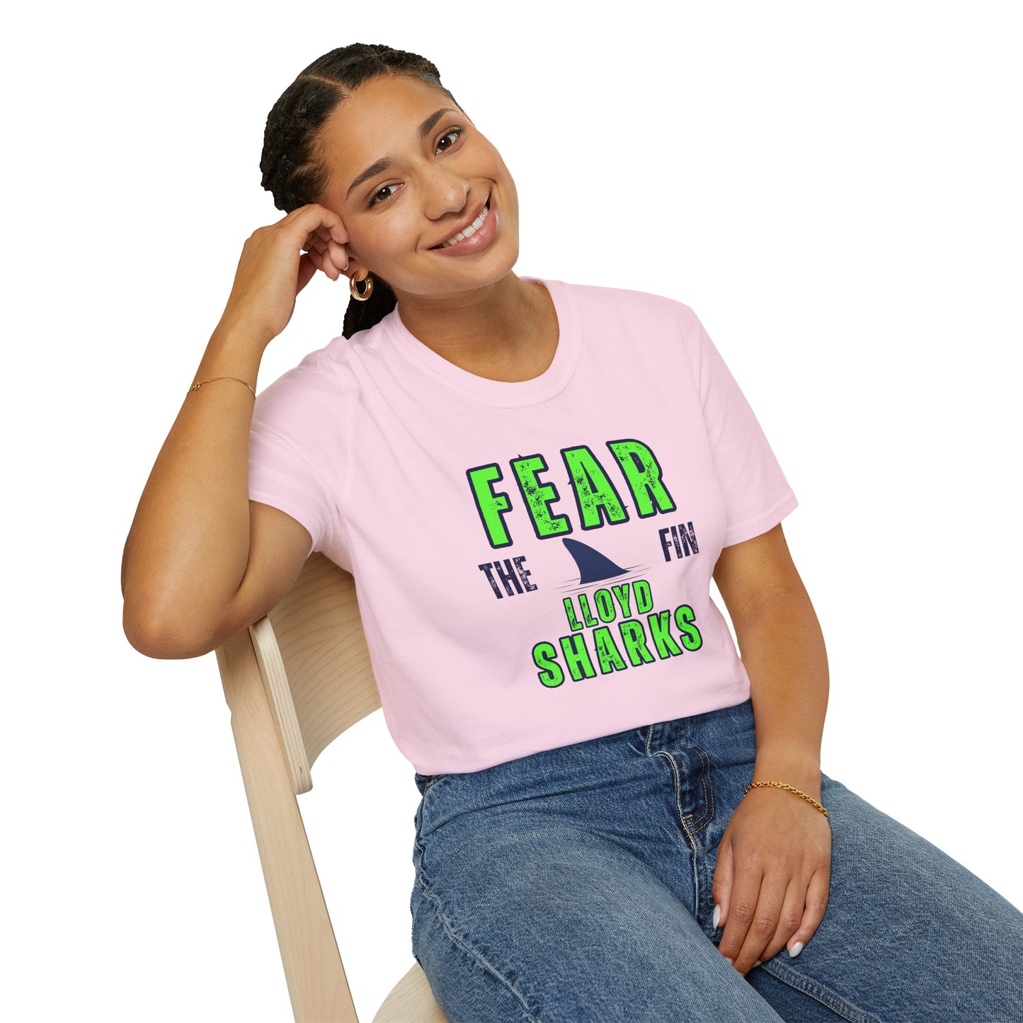 Adult Unisex T-Shirt - Fear The Fin - Lloyd Swim Team