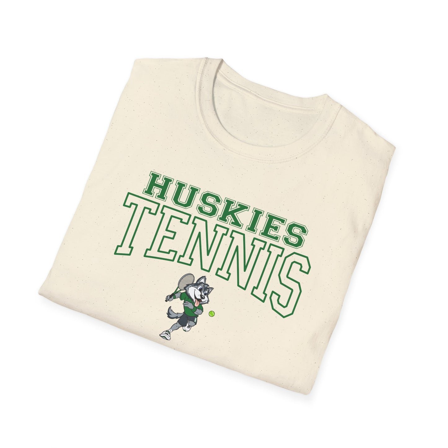 North Huskies Tennis Mascot T-Shirt – Unisex Gildan Softstyle Spirit Wear - Free Shipping