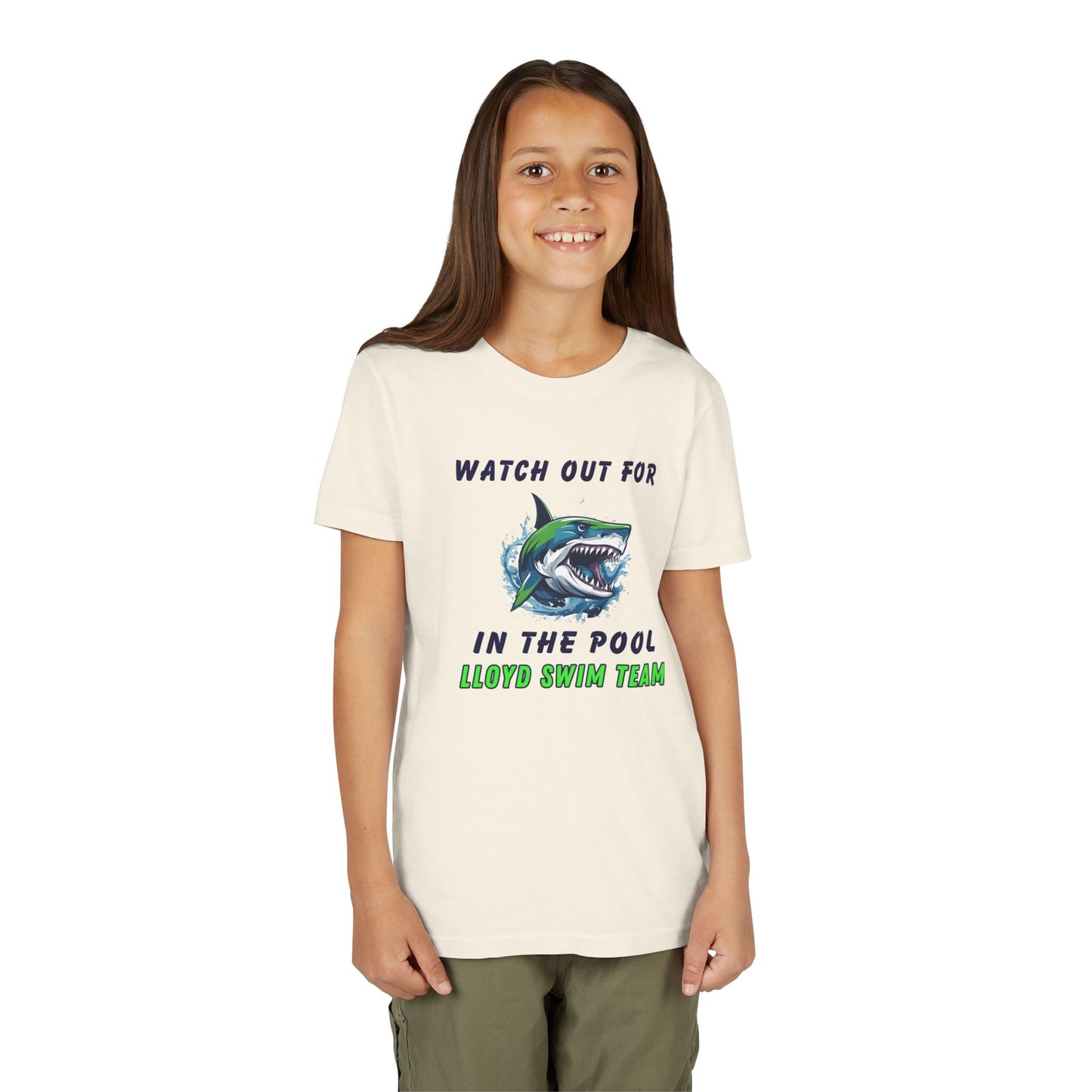 Youth T-Shirt - Watch Out for Sharks - Lloyd Swim Team