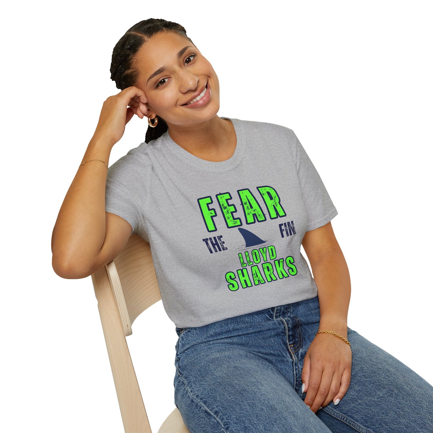 Adult Unisex T-Shirt - Fear The Fin - Lloyd Swim Team