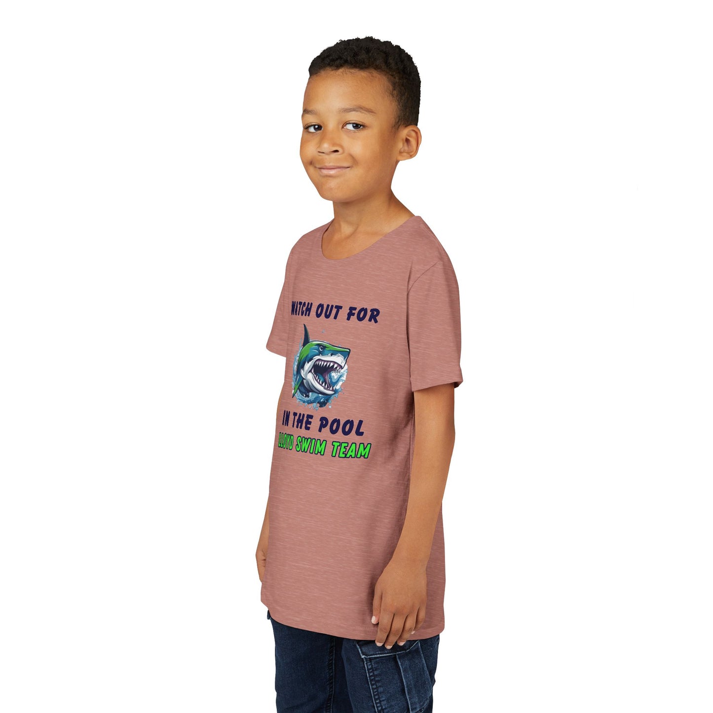 Youth T-Shirt - Watch Out for Sharks - Lloyd Swim Team