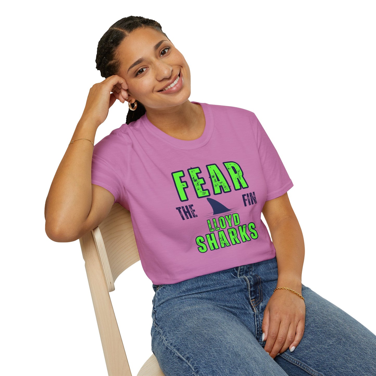 Adult Unisex T-Shirt - Fear The Fin - Lloyd Swim Team