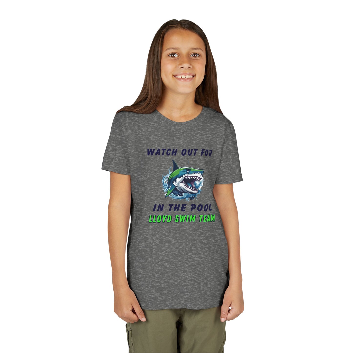 Youth T-Shirt - Watch Out for Sharks - Lloyd Swim Team