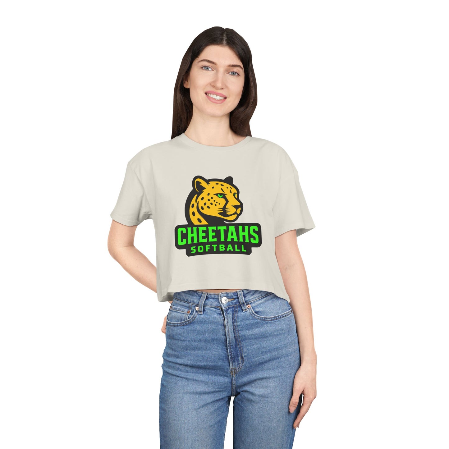 Cheetahs Softball Women’s Crop Tee | Trendy Spirit Wear, Game Day Style, Free Shipping