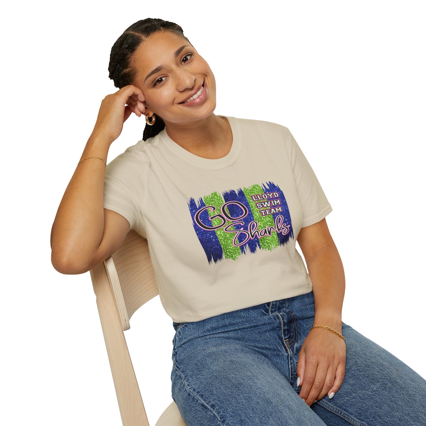 Adult Unisex T-Shirt - Go Sharks - Lloyd Swim Team