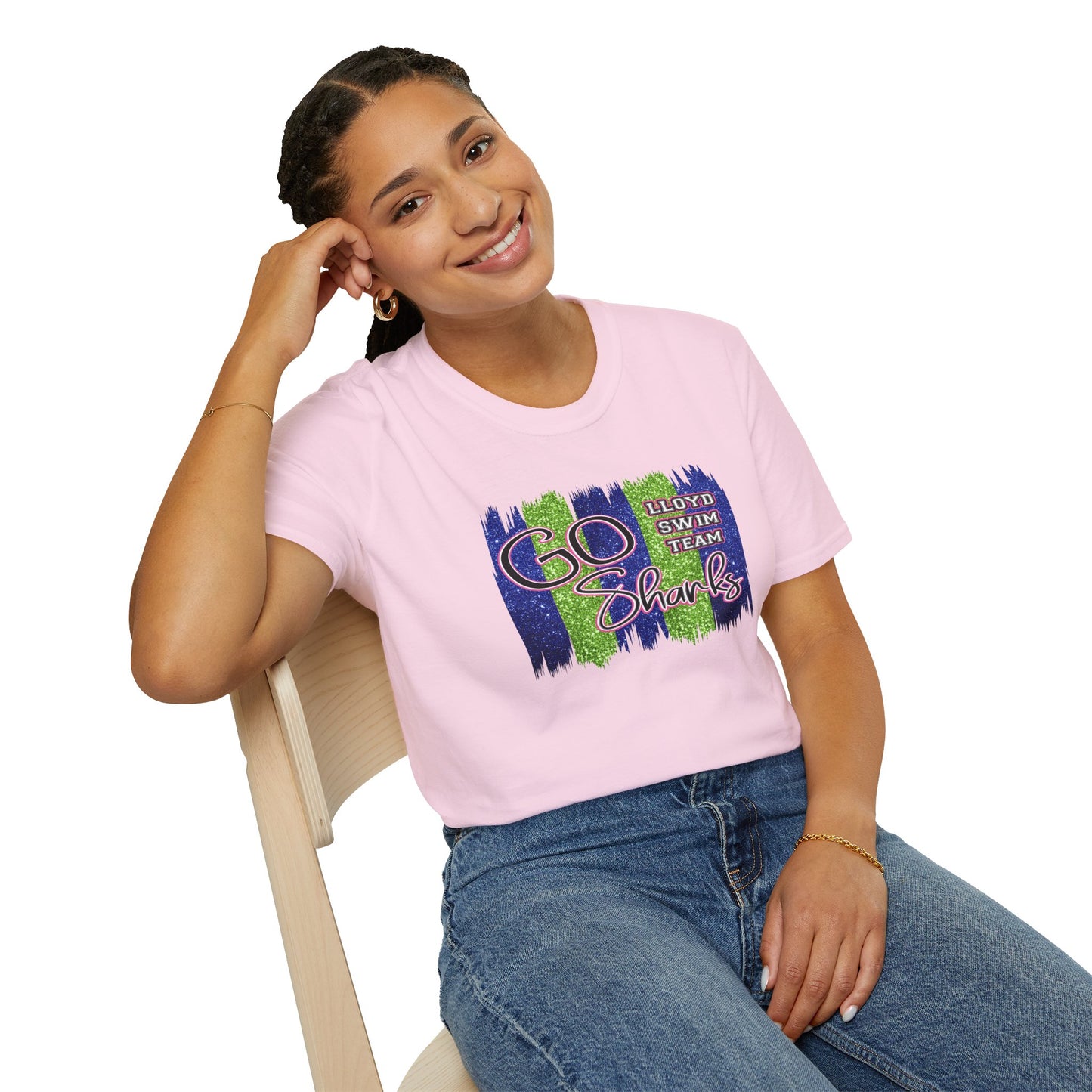 Adult Unisex T-Shirt - Go Sharks - Lloyd Swim Team