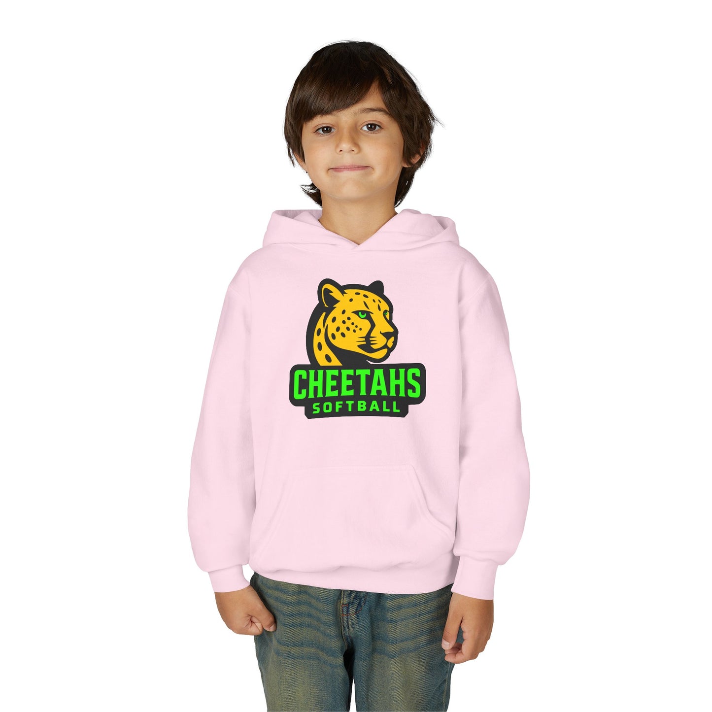 Youth Cheetahs Softball Hoodie, Comfortable Kids Sweatshirt, Sports Fan Apparel, Team Spirit Wear, Free Shipping
