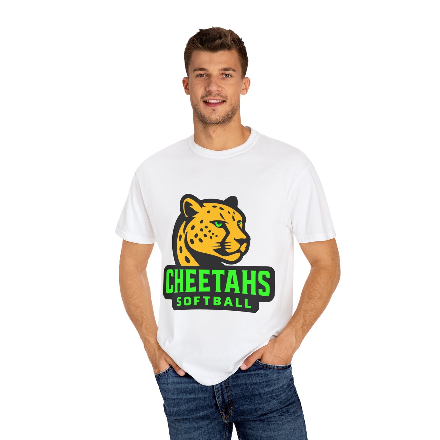 Cheetahs Softball Comfort Colors T-Shirt | Unisex Garment-Dyed Spirit Wear, Team Pride, Free Shipping