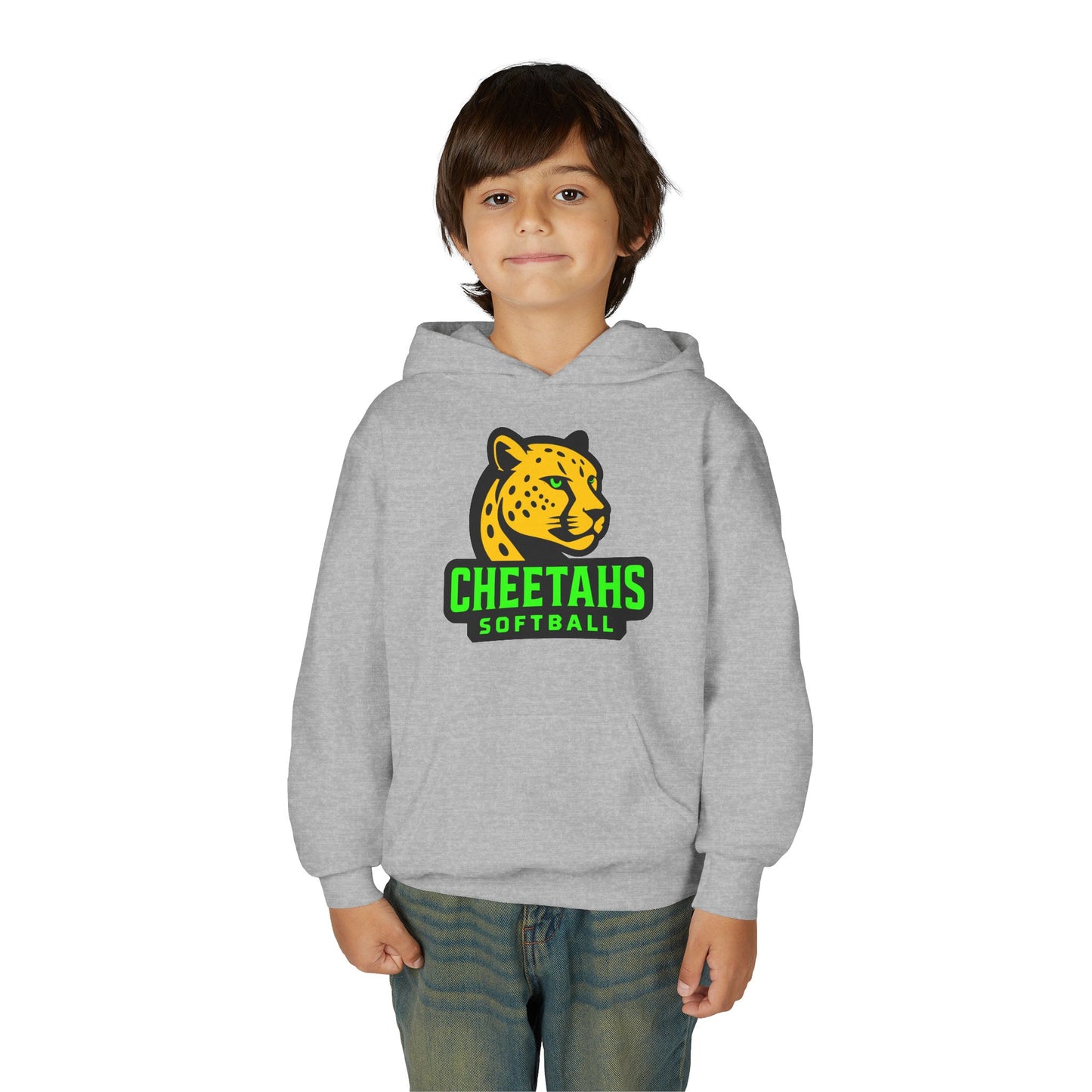 Youth Cheetahs Softball Hoodie, Comfortable Kids Sweatshirt, Sports Fan Apparel, Team Spirit Wear, Free Shipping