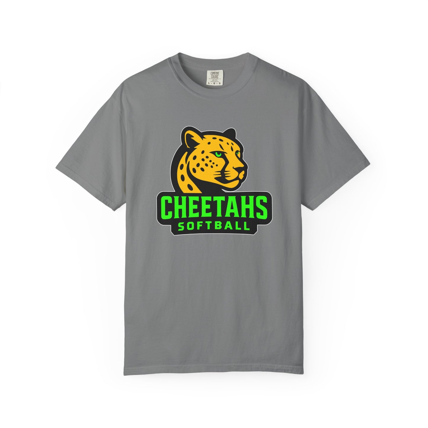 Cheetahs Softball Comfort Colors T-Shirt | Unisex Garment-Dyed Spirit Wear, Team Pride, Free Shipping
