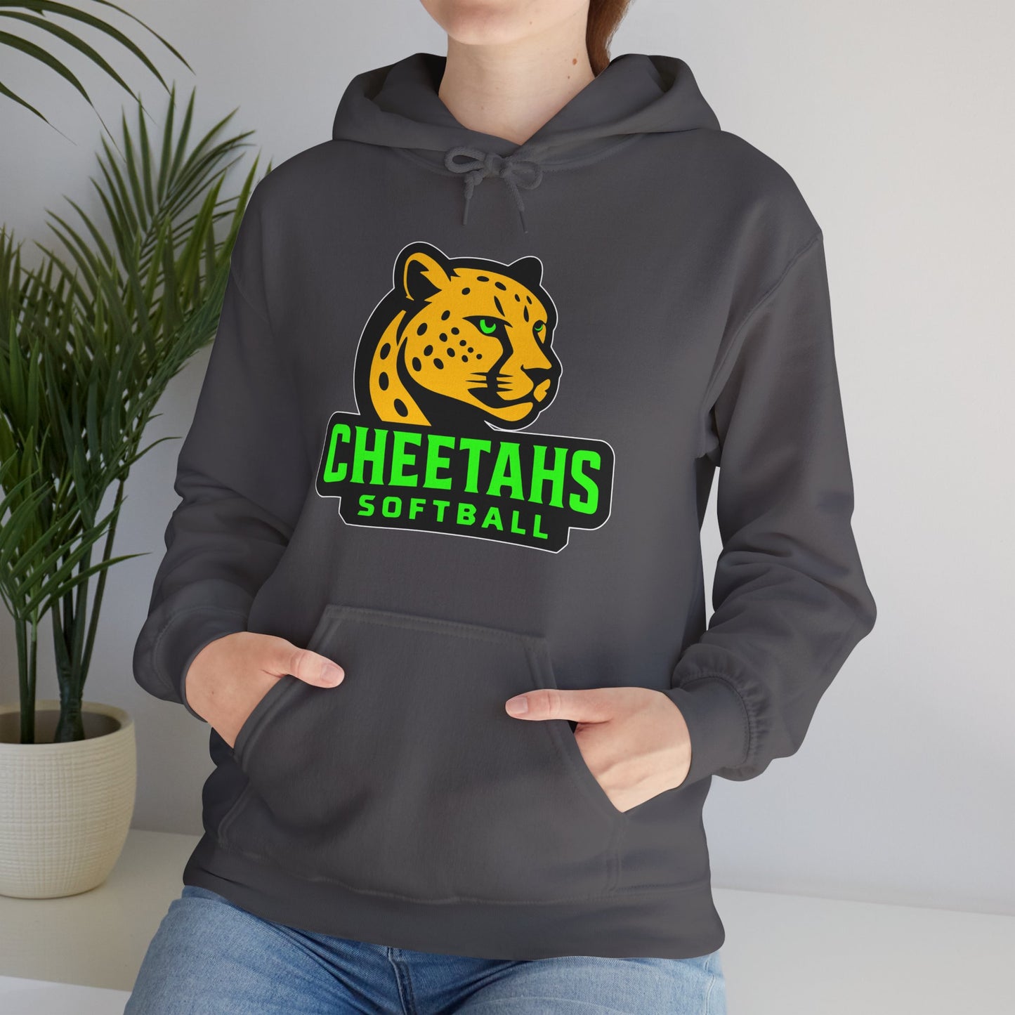 Cheetahs Softball Hoodie – Unisex Team Spirit Sweatshirt, Cozy Fan Gear | White Outline with Free Shipping