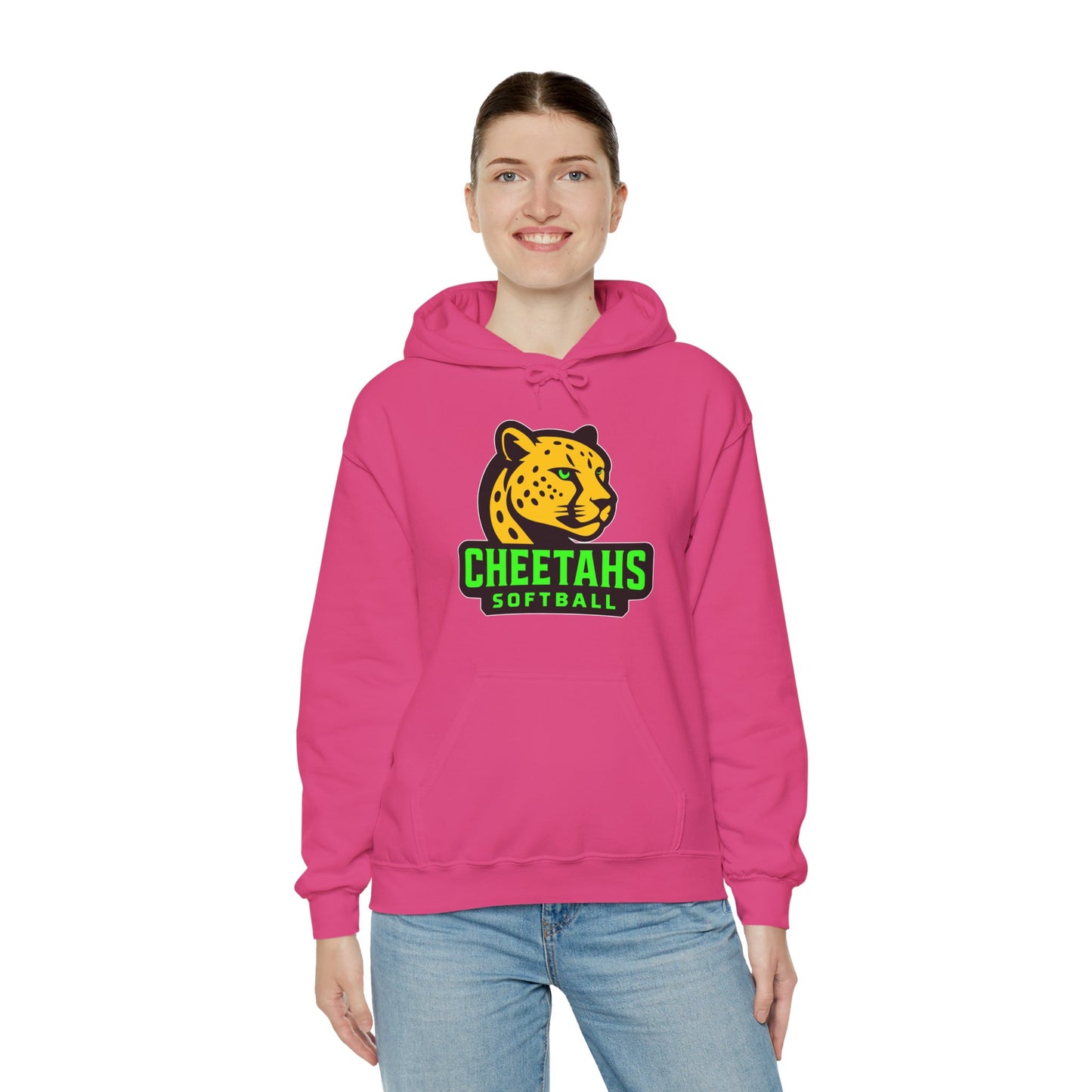 Cheetahs Softball Hoodie – Unisex Team Spirit Sweatshirt, Cozy Fan Gear | White Outline with Free Shipping