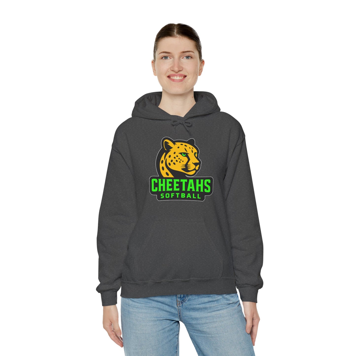Cheetahs Softball Hoodie – Unisex Team Spirit Sweatshirt, Cozy Fan Gear | White Outline with Free Shipping