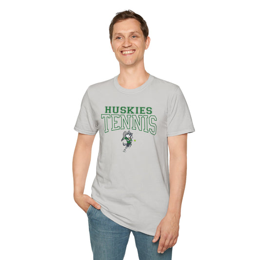 North Huskies Tennis Mascot T-Shirt – Unisex Gildan Softstyle Spirit Wear - Free Shipping
