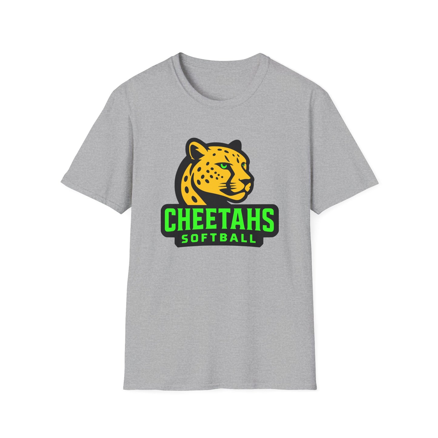 Cheetahs Softball Adult Unisex Softstyle T-Shirt | Casual Sports Apparel, Team Uniform, Gift for Athletes, Free Shipping