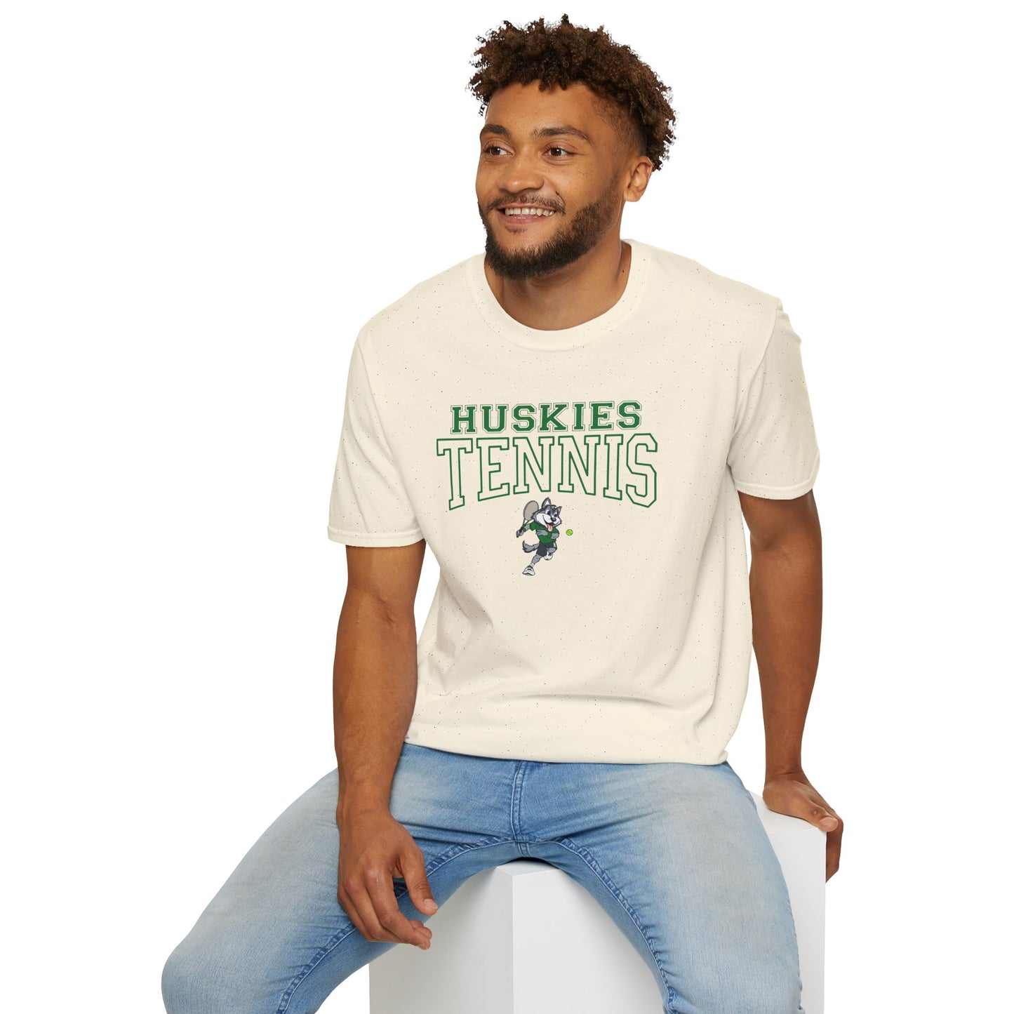 North Huskies Tennis Mascot T-Shirt – Unisex Gildan Softstyle Spirit Wear - Free Shipping
