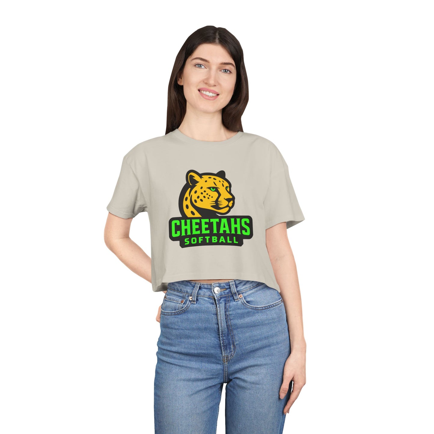 Cheetahs Softball Women’s Crop Tee | Trendy Spirit Wear, Game Day Style, Free Shipping