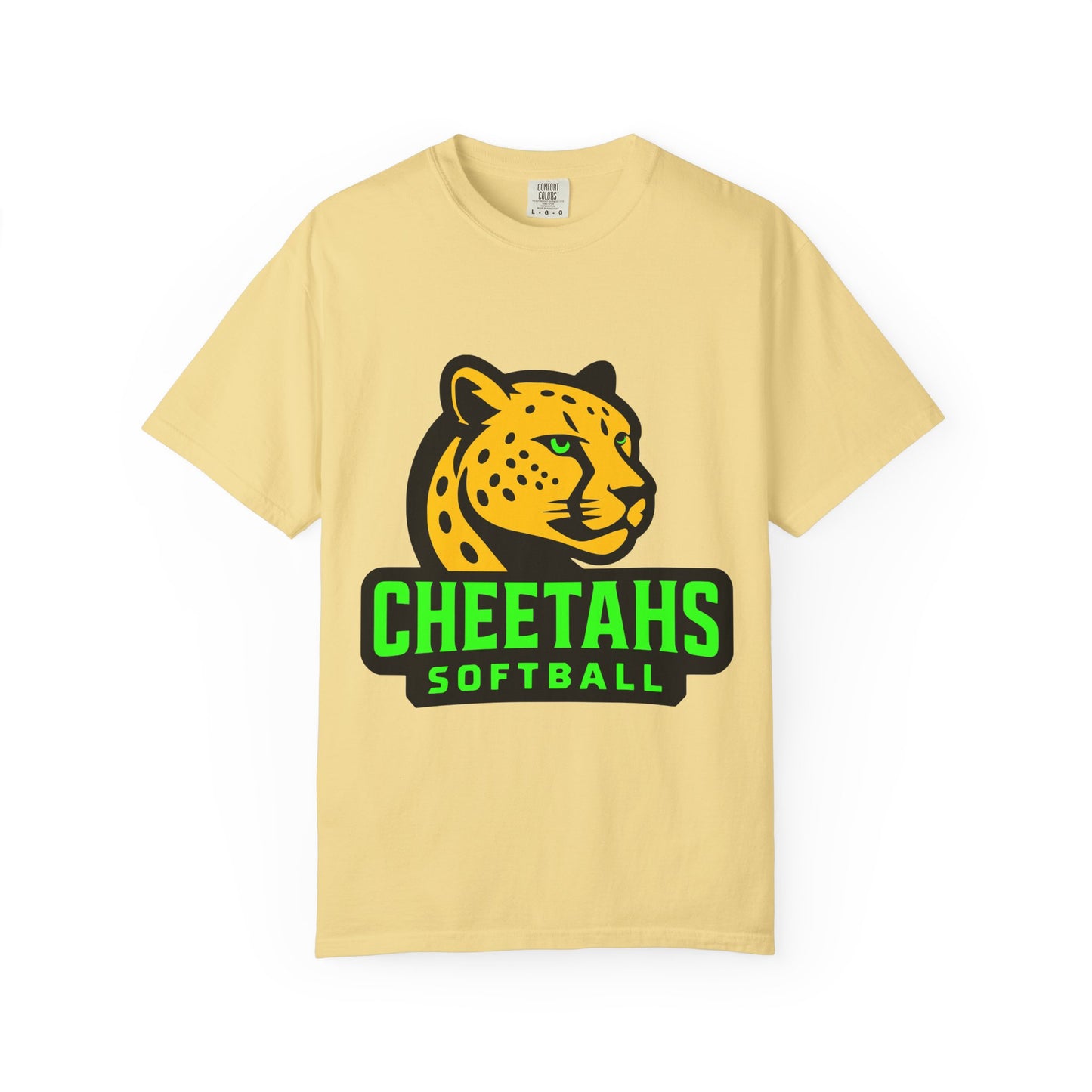 Cheetahs Softball Comfort Colors T-Shirt | Unisex Garment-Dyed Spirit Wear, Team Pride, Free Shipping