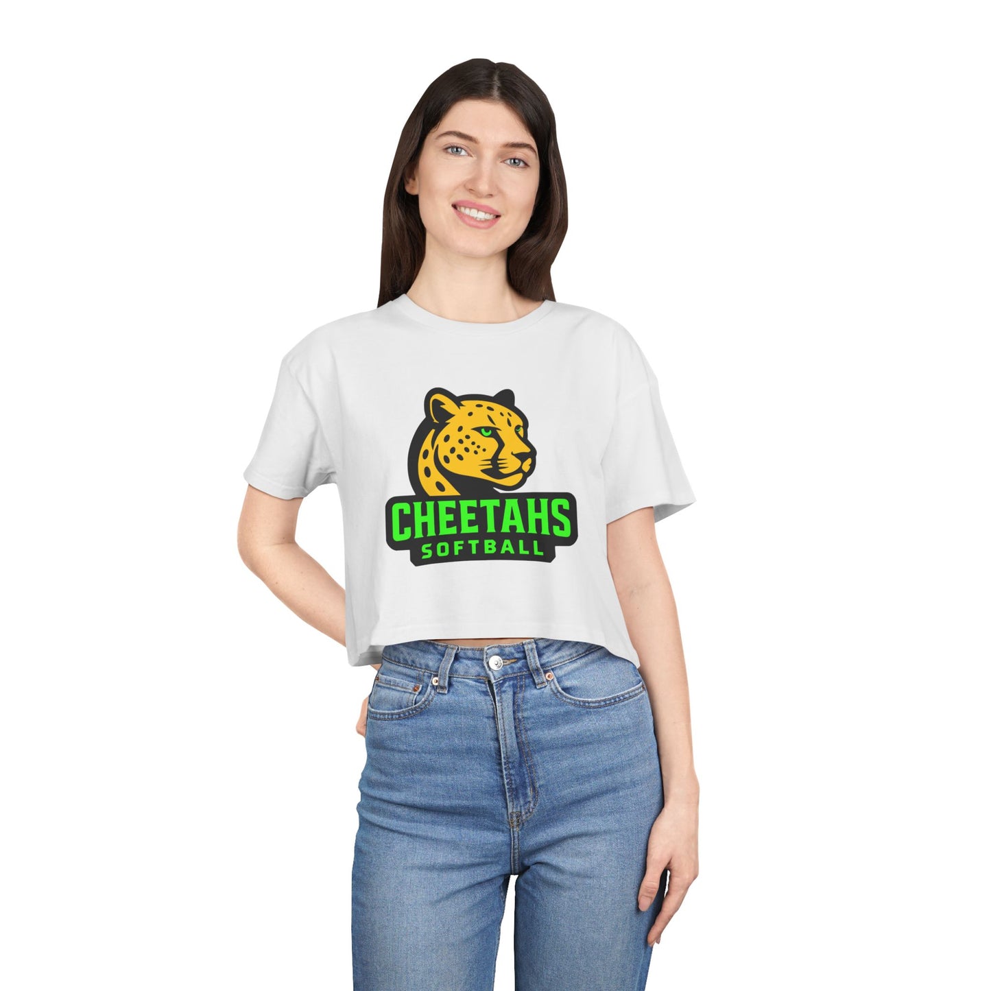 Cheetahs Softball Women’s Crop Tee | Trendy Spirit Wear, Game Day Style, Free Shipping