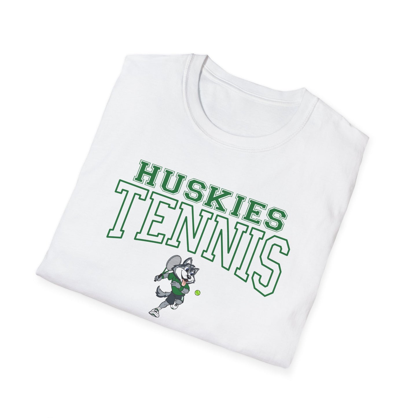 North Huskies Tennis Mascot T-Shirt – Unisex Gildan Softstyle Spirit Wear - Free Shipping