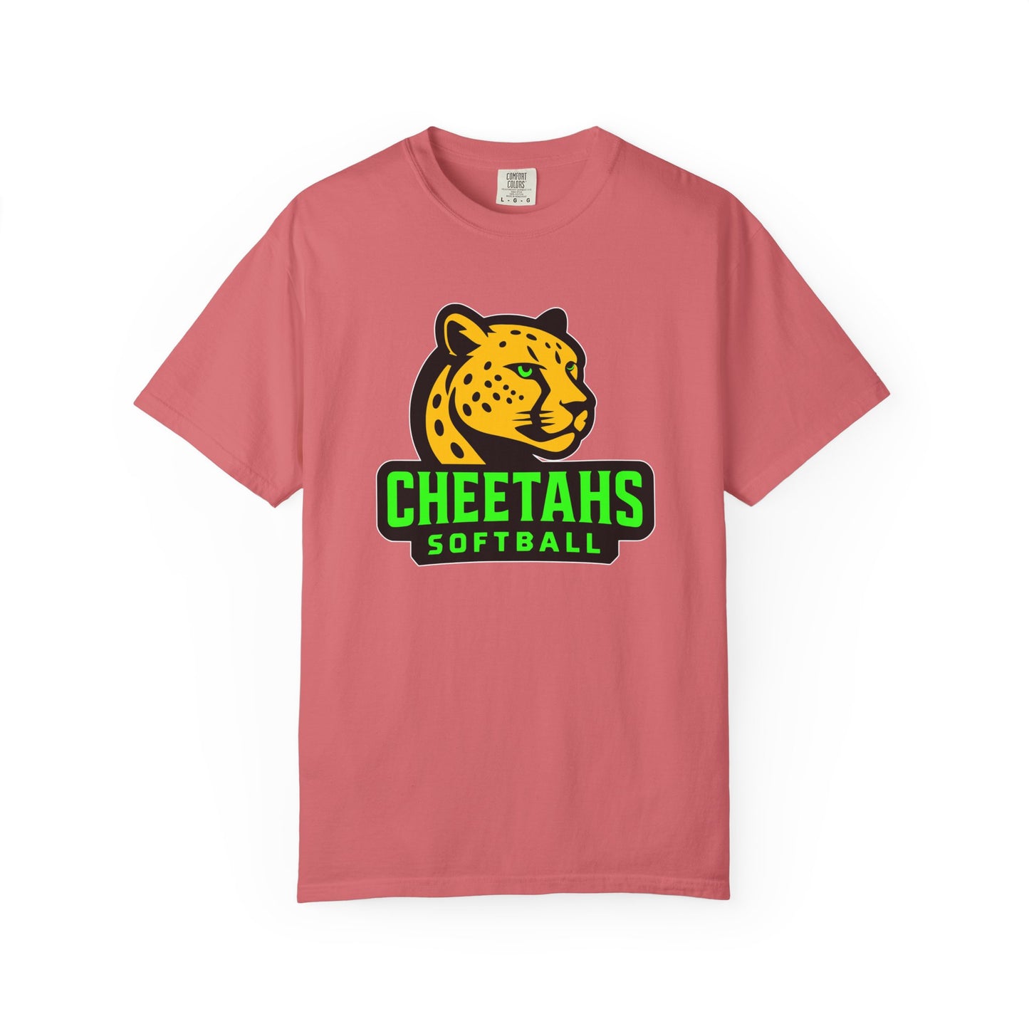Cheetahs Softball Comfort Colors T-Shirt | Unisex Garment-Dyed Spirit Wear, Team Pride, Free Shipping