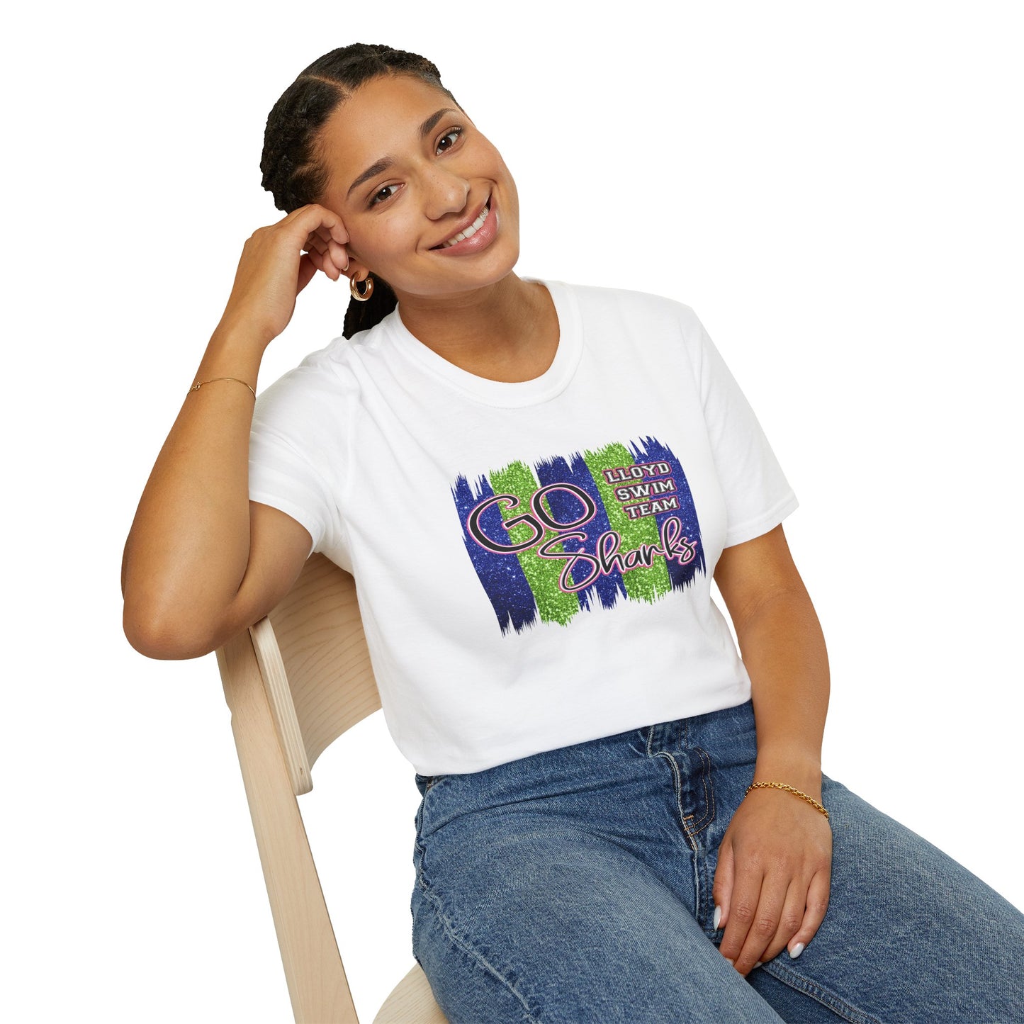 Adult Unisex T-Shirt - Go Sharks - Lloyd Swim Team