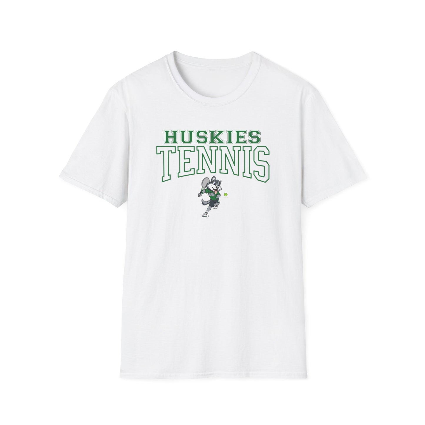 North Huskies Tennis Mascot T-Shirt – Unisex Gildan Softstyle Spirit Wear - Free Shipping