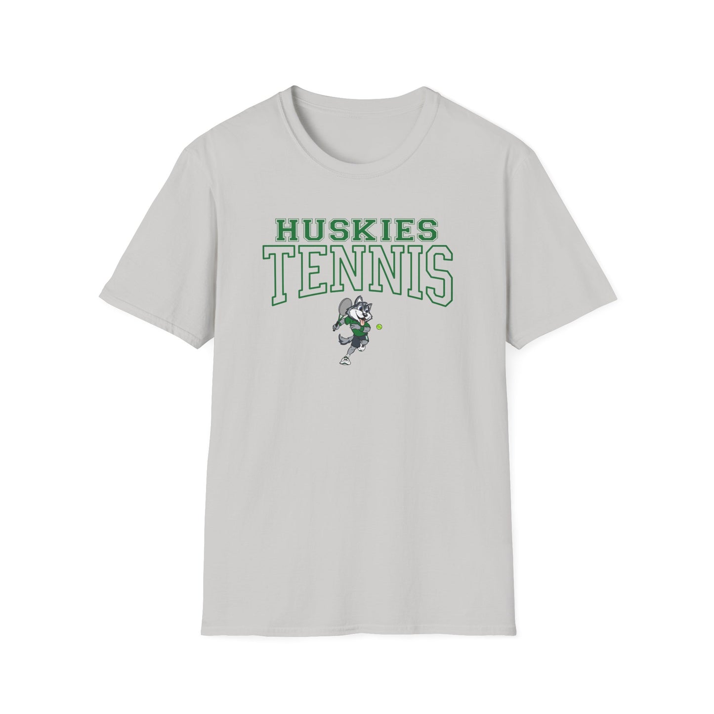 North Huskies Tennis Mascot T-Shirt – Unisex Gildan Softstyle Spirit Wear - Free Shipping